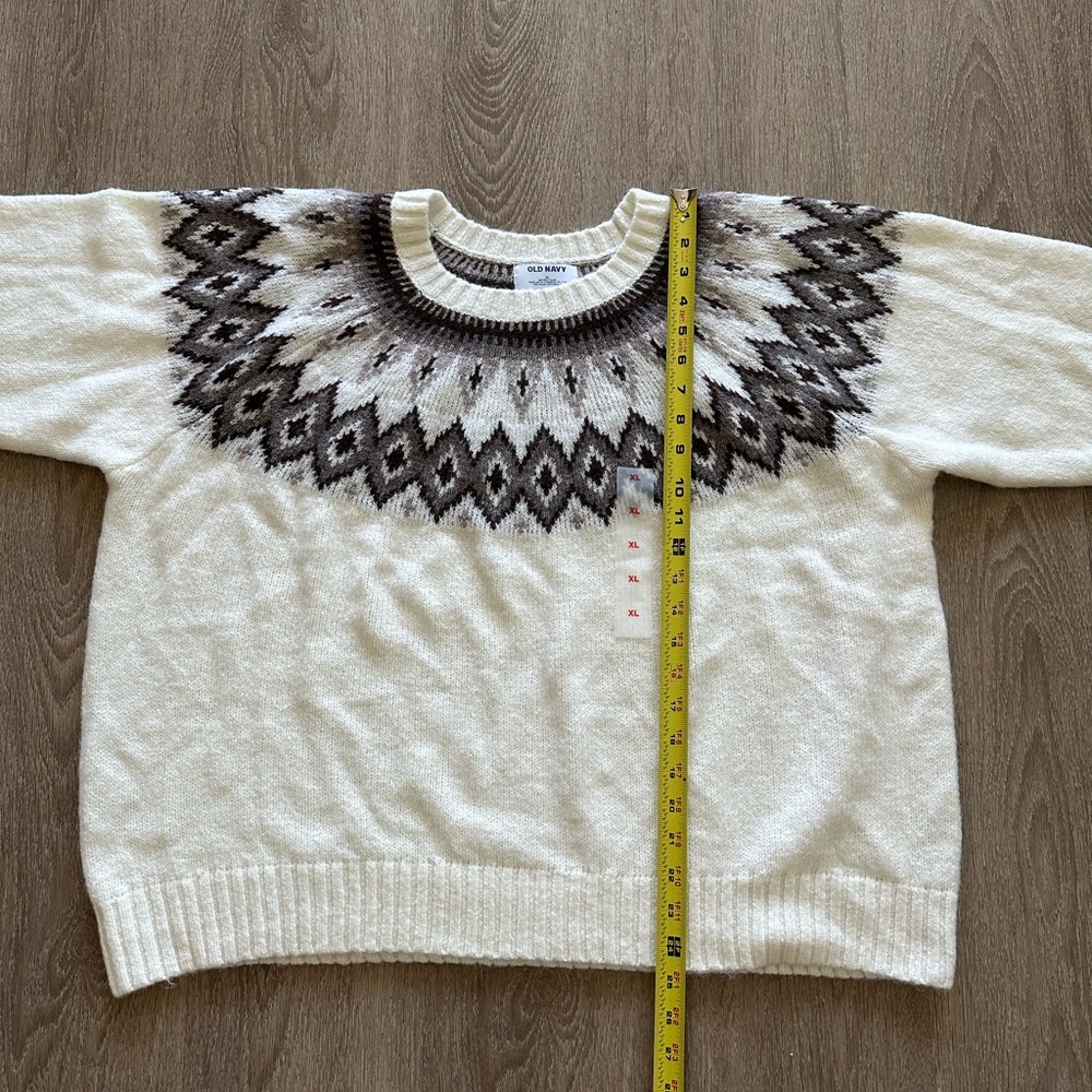 Old Navy Fair Isle Cozy Shaker-Stitch Pullover Sweater Size XL NWT - Picture 6 of 9